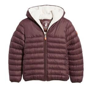 NWT Save The Duck Kids Gire 17 Leci Puffer Jacket Size 6 Burgundy